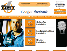 Tablet Screenshot of chattanoogaelectrician.net